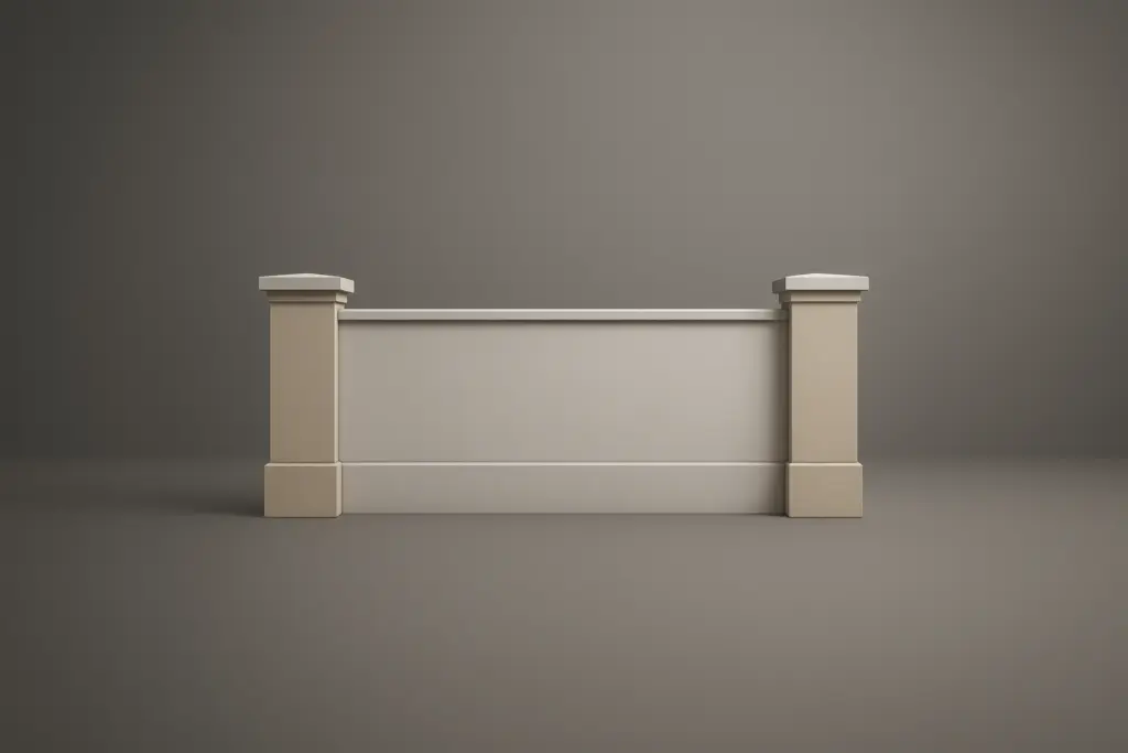 Stucco architectural fencing systems