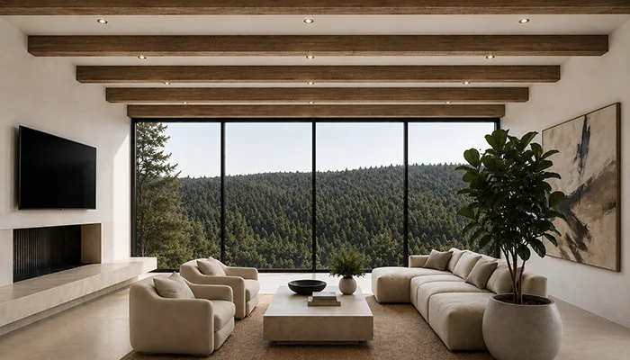 Faux Wood Beam Systems Parallel Ceiling Beams Living Room