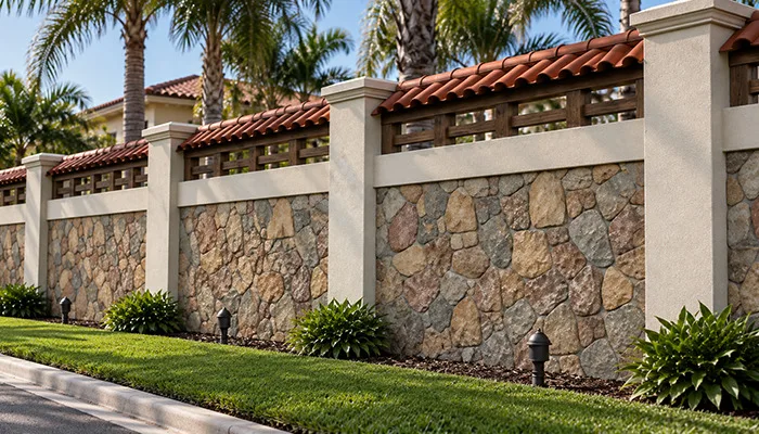 Stucco Architectural Fencing System Rustic Haven