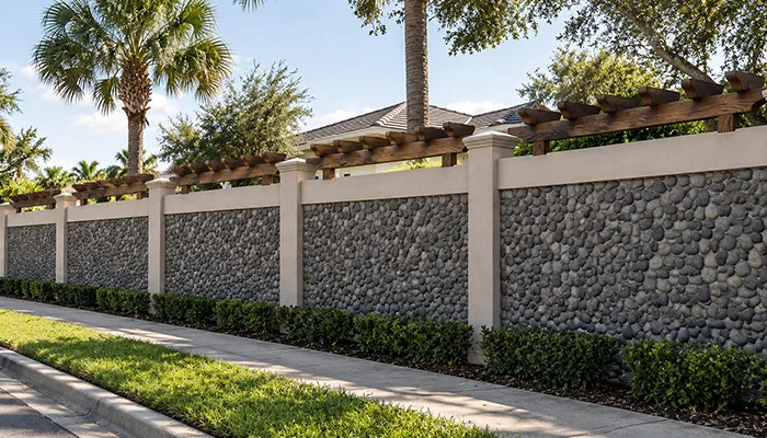 Stucco Architectural Fencing Systems Garden Tranquility