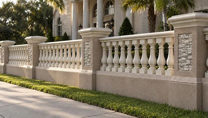 Stucco Architectural Fencing Systems Noble Guard