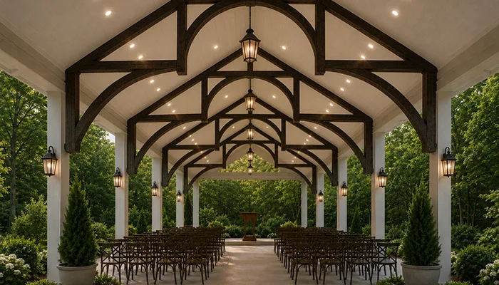 Faux Wood Trusses Systems Hammer Beam Truss With Rafter Tails Gazebo Pavilion