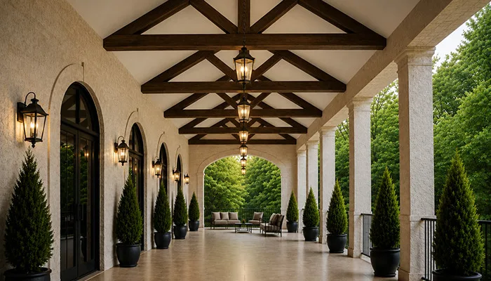 Faux Wood Trusses Systems King Post Truss With Straight Diagonals Terrace