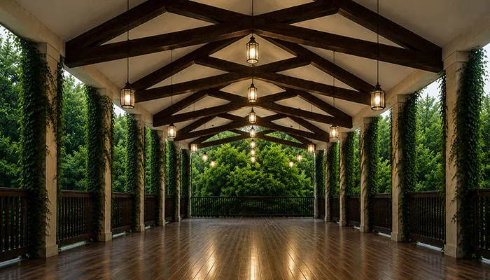 Faux Wood Trusses Systems Split Cord King Post With Struts And Tails Terrace