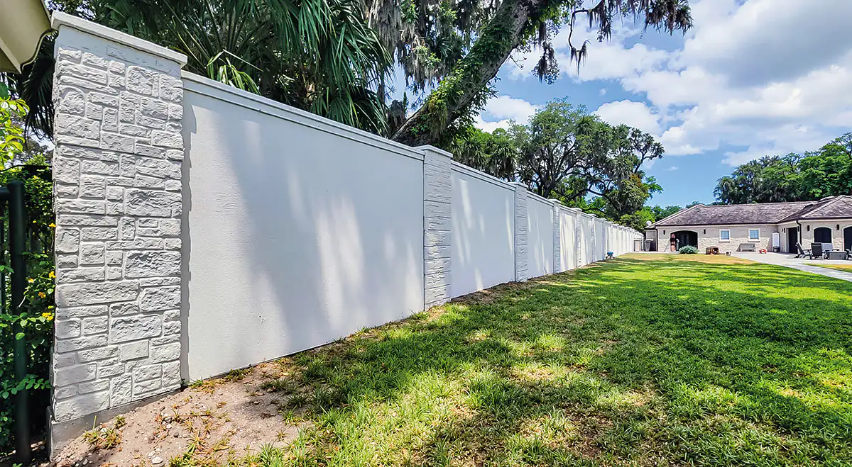 MOdern stucco wall fence