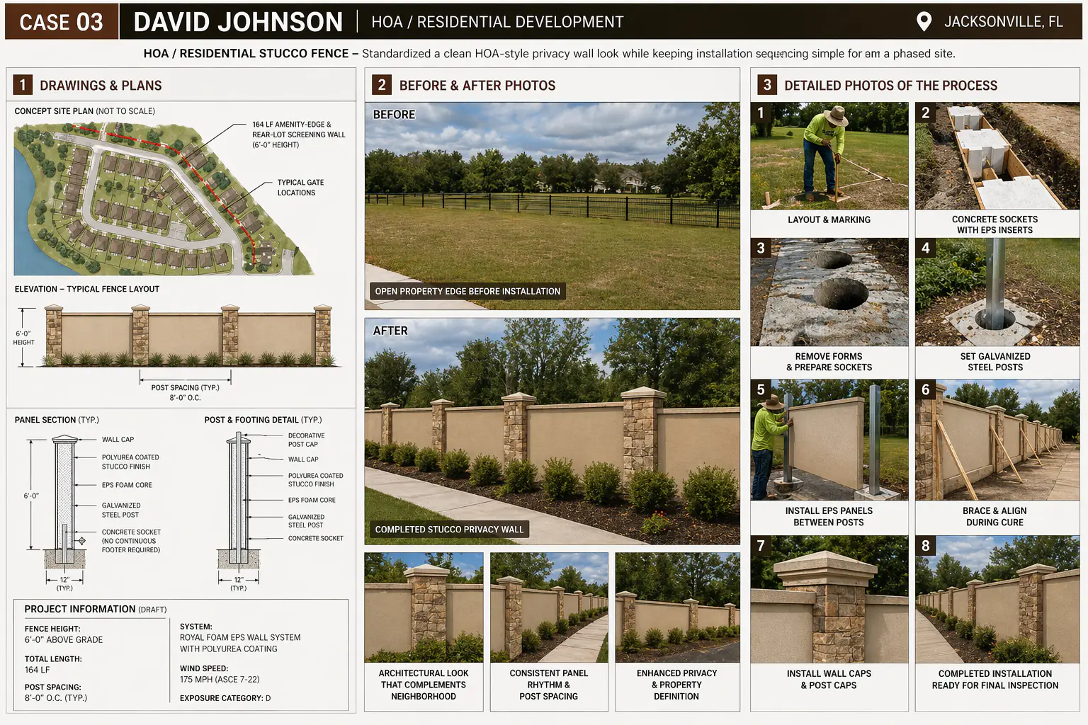 HOA Residential Development Privacy Wall L 2